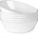 DELLING 1.3 Qt / 43 Oz Serving Bowls Set for Pasta, Salad and More - 6 Pack White Dishes