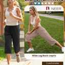 Neer 3 Pack Women's Capri Pants, Wide Leg Basic Sweatpants Lounge Loose Fit Casual Drawstring Yoga Capris with Pockets,Small