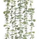 Der Rose 1Pcs Fake Plants Hanging Artificial Potted Faux Eucalyptus Plants for Modern Boho Farmhouse Bathroom Office Desk Wall Art Shelf Living Room Aesthetic Decor Indoor (Grey)