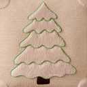 DFXSZ Christmas Pillow Covers 18x18 Yellow Line Beige Christmas Tree Decoration Soft Plush Faux Fur Jacquard Throw Pillows for Bedroom Sofa Holiday Festivals Winter Home Decor PTK062C18