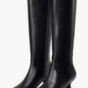 Women's Knee High Pointed Toe Tall Boots (Black, 8)