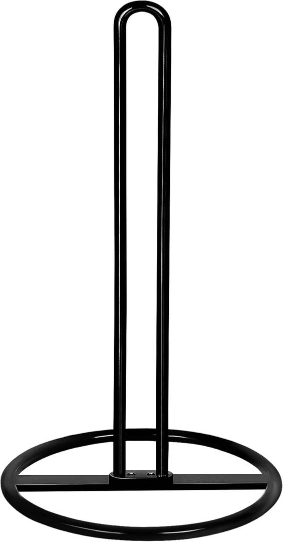 Countertop Paper Towel Holder, Kitchen Tissue Holder for Kitchen Organization and Storage, Paper Towel Holder for Standard and Large Paper Rolls (Black)