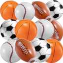 16" Inflatable Sports Beach Balls Variety Pack (12 Pcs) - 3 of Each - Basketball, Baseball, Football, Soccer Beach Balls for Sports - Themed Parties, Pool Toys, Birthday Decorations, and Party Favors
