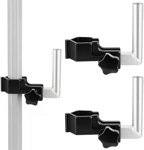 Otoolling 2 Pcs 90 Degree Small Feather Flag Holder for Canopy Tents Vertical Flagpole Holder Mounting Bracket for S, XS, XXS Feather Flags with Flagpole Diameter of Less Than 17 mm, Hexagonal, Black