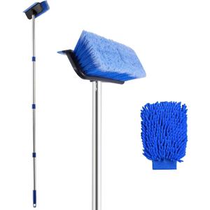 60" Car Wash Brush with Long Handle, Soft Bristle Car Washing Brush Cleaning Brushes for Washing Exterior of RV, Truck, Boat, Solar Panel