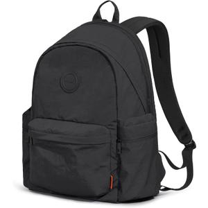 mixi Outdoor Lightweight Backpack Casual Carry On Laptop Backpack Travel Bookbag for Women Men, Water Resistant Durable Small Hiking Bag for Camping Weekender Sports College Work, 15 Inch, Black