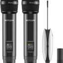 Wireless Microphone, UHF Metal Rechargeable Wireless Microphone, Rechargeable Receiver, 1/4 "Output with 1/8" Output, Suitable for Karaoke Singing, Speeches, Churches, Meetings, Weddings, 240 Ft.