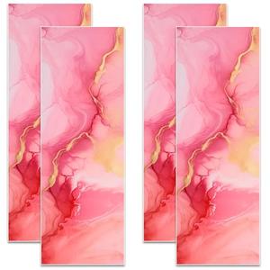 Tinideya 4 Pcs School Locker Magnetic Wallpaper 12 x 36 Inch Magnetic Removable Locker Sticker Accessories for Middle High School Students University Office Accessories(Marble,Pink)