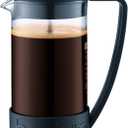 Bodum 34oz Brazil French Press Coffee Maker, High-Heat Borosilicate Glass, Black - Made in Portugal