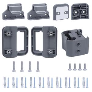 Retractable Baby Gate Replacement Parts Kit New Upgrade Retractable Dog Gate Replacement Hardware Mesh Pet Gate Full Set Wall Mounting Accessories with Brackets Latches Anchors and Screws, Gray