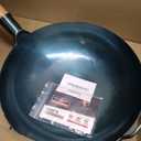 YOSUKATA 14 Round Bottom Carbon Steel Wok Pan Blue Pre-Seasoned Pow Wok for Stir Fry, BBQ & Camping Traditional Japanese & Chinese Cookware Compatible with Gas Stoves & Open Fire Only