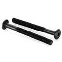 M6 x 70mm Socket Cap Allen Bolts, Flat Round Head Socket Cap Screws, Furniture Screws, Carbon Steel, Partial Thread, Black Oxide Finish, 10 PCS