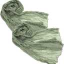 2pcs Boho Gauze Table Runner for Wedding and Elegant Rustic Tablecloth for Dining Room Outdoor Picnics and Buffets Soft (Light Green)