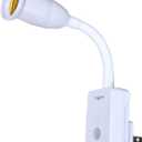 E27/E26 Plug in Light Bulb Socket Adapter Extender with Motion Sensor Switch, Dusk to Dawn Motion Activated for Front Door, Porch, Garage, Basement, Closet, Entrance, Porch, Stairs, Hallway
