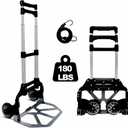 Portable Folding Dolly Cart with Wheels, Lightweight Aluminum Hand Truck with Adjustable Handle, Compact Push Pull Carrier for Boxes, Groceries, Travel, Home & Office Use 330lb