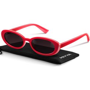 miyya Trendy Polarized Sunglasses Women, Oval Sunglasses for Women Men, Retro Sun Glasses for Women 2024, UV Protection (Mandy Dark/Dark Violet)