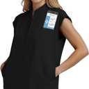 Scrubs for Women Set, Medical Women Scrubs-Stand-Up Collar Scrub Top & Jogger Scrub Pants with 8 Pockets (S)