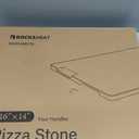 Large Pizza Stone, 16"x14" Rectangular Pizza Stone for Oven Grill BBQ, Baking Stone for Pizza Bread, Unique Built-in 4 Handles Cooking Stone