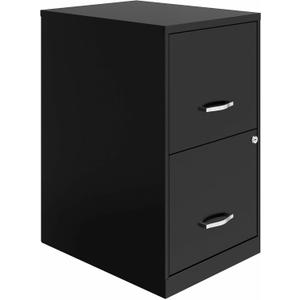Lorell 14341 18 Deep 2-Drawer File Cabinet, Black