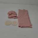 DRESHOW BQUBO Baby Swaddle Blankets for Girls, 4PCS Newborn Accessories Set with Hat and Bow Headband with Hello World Wooden Birth Announcement Card, Baby Blankets for Girls (Pink)