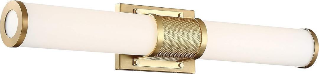 Nuvo 62/1602 Caper LED Vanity Brushed Brass with Frosted Lens, Gold