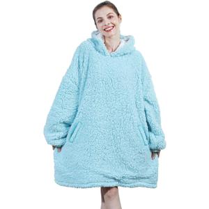 AmyHomie Blanket Sweatshirt,Oversized Sherpa Hooded Blanket Hoodie,Fleecehug Hoodie Wearable Blanket for Women Men Kids