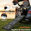Dog Ramp for Car 63" L x 17" W Portable Ramps with Non-Slip Rug Surface Folding Pet Car Ramp for Truck/SUV & Stairs/Bed, Up to 250 LBS