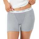 Hanes Originals Womens Mid-Thigh Boxer Brief Pack, Stretch Cotton Underwear, 4-Pack (M)