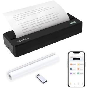 Rongta Portable Printer Wireless for Travel, 300DPI Thermal Inkless Bluetooth Mobile Printer, Support 8.5" X 11" US Letter, Compatible with Android iOS Phone & Laptops (Gray)
