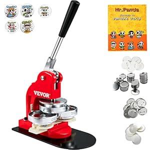 VEVOR Button Maker Machine, 25mm (1 inch) Badge Punch Press Kit, Children DIY Gifts Pin Maker, Button Making Supplies with 500pcs Button Parts & Circle Cutter & Magic Book