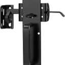 Hillmaster Self-Closing Thumb Gate Latch - Heavy Duty for Wooden, Metal & Vinyl Fences - Black Finish