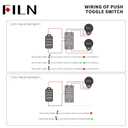 1Pcs Rocker Toggle Switch 12V 20A Heavy Duty Racing Car Auto SPST On/Off Toggle Switch Red LED Illuminated 6 Pin with Yellow Waterproof Safety Cover Third Gear Green/red/Green