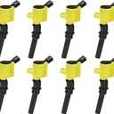 BDFHYK Ignition Coil Pack Set of 8 Compatible with Lincoln Mercury Explorer Crown Victoria F-150 F-250 Mustang 4.6L 5.4L V8 Engines, Coil for DG508 DG481 DG491 5C1412 FD503 (Yellow)