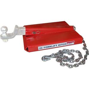 Forklift Hitch Receiver, Forklift Trailer Hitch Attachment 2" Receiver Trailer Towing Adapter with Chain, Red, 1 Pack