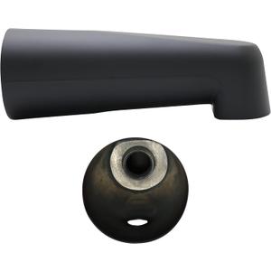 Westbrass E507-1F-62 7" Reach Wall Mount Tub Spout, Matte Black