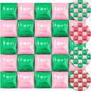 30PCS Double Sided Square Foil Balloons Wall,19 Inches Chrome Foil Balloons Tunnel Arch Garland Kit for Birthday,Anniversary,Wedding,Graduation Party Background Graduation Party Decoration (Pink Silver and Red Green)