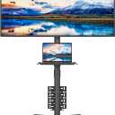 BONTEC Rolling TV Stand with Pegboard Storage for 3265 Inch TVs, Holds, Height Adjustable Mobile TV Cart on Metal Wheels with Shelf & Cable Management,Holds up to 88 lbs, Max VESA 400x400mm