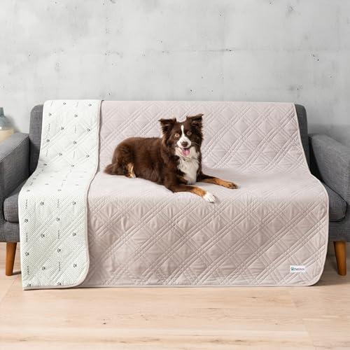 PetAmi Waterproof Couch Cover for Dogs, Reversible Furniture Cover Sofa Protector for Pet Cat Bed, Washable Blanket Dog Cover for Couch Seat, 52x82 Beige