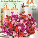 Yastouay Artificial Flowers for Outdoors UV Resistant, 6 Bundles Realistic Fake Outdoor Hibiscus Flowers Artificial Outdoor Flowers, Faux Flowers for Outdoor Planters Front Porch Patio Outdoor