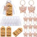 Butterfly Keychain Party Favors Butterfly Keyring for Guest Baptism Party Favor Metal Crystal Animal Keychain Souvenirs Thank You Tags for Baby Shower Wedding Birthday Gift(Rose Gold,20 Set)