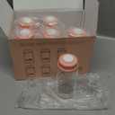 COMI Natural Glass Baby Bottle, Standard Neck Breastmilk Storage Bottle for Fridge, Breast Milk Container, Breast Pump Bottle Compatible with Medela Breast Pump, BPA Free, 6PCS (5oz,6 Pink Lids)