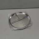 Stainless Steel Kids Plates, 9" Portion Control Divided Plates for Adults Toddlers Balance Lunch, Metal Unbreakable Sectioned Plate with BPA Free Reusable (9IN-5 Packs)