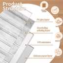 30 Pcs Faux Wood Slat Peel and Stick Wallpaper Tiles, 11.8"x11.8" Ultralight PVC Self-Adhesive Wallpaper Decals Wall Decor for Bedroom, Bathroom, Kitchen Backsplash, Farmhouse Interior