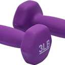 Amazon Basics Neoprene Dumbbell Hand Weights for Exercise and Muscle Toning 3 lbs