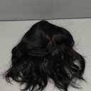 morvally Short Black Wavy Bob Wig with Bangs for Women 16 Inches Natural Synthetic Hair Wavy Wigs