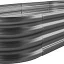 Land Guard 841 ft Galvanized Raised Garden Bed KitRaised Garden Boxes Outdoor, Oval Metal Raised Garden Beds for VegetablesGrey