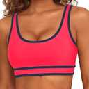 Women Sports Bra Bikini Top Athletic Bathing Suit Swimsuit Top for Teen Girls, Medium