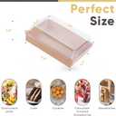 Leafiew 50 Pack 7x5 Inches Charcuterie Boxes with Clear Lids - Individual To Go Paper Charcuterie Board with Lid, Disposable Food Containers for Desserts, Cookie, Food, Charcuterie Accessories