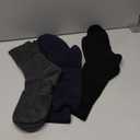 Facool Diabetic Socks for Men Women, Merino Wool Non-Binding Top Crew Socks with Cushion Sole, Seamless Toe 3 Pairs (Large, Multicolor (1 X Black, 1 X Dark Grey, 1 X Navy Blue))