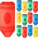 12 Pcs Crayon Hanging Paper Lanterns Party Decorations Colorful Classroom Decor 10 Inch Crayon Paper Lanterns Back to School Ceiling Decorations First Day of School Ceiling Classroom Supplies
